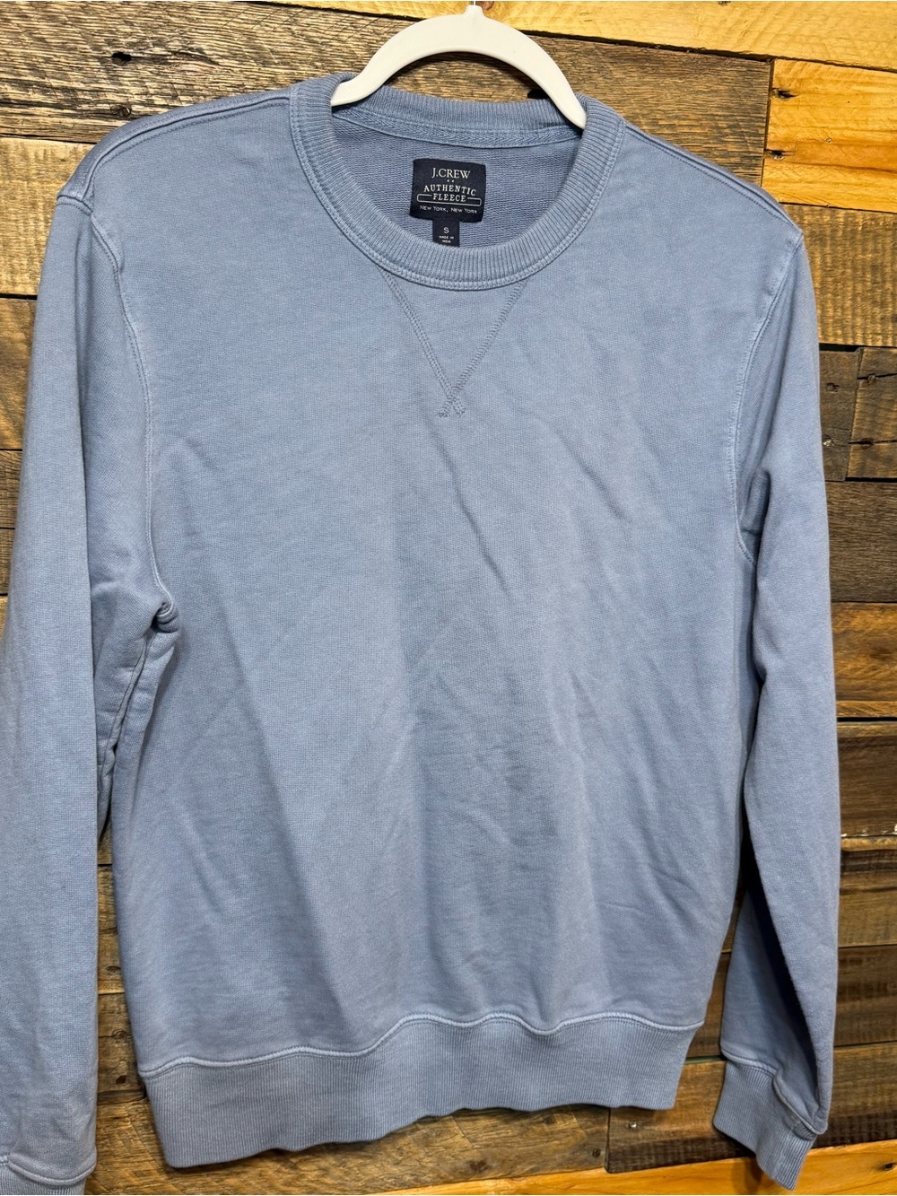 J Crew Blue Cotton Authentic Fleece Lightweight Crewneck Sweatshirt‎
